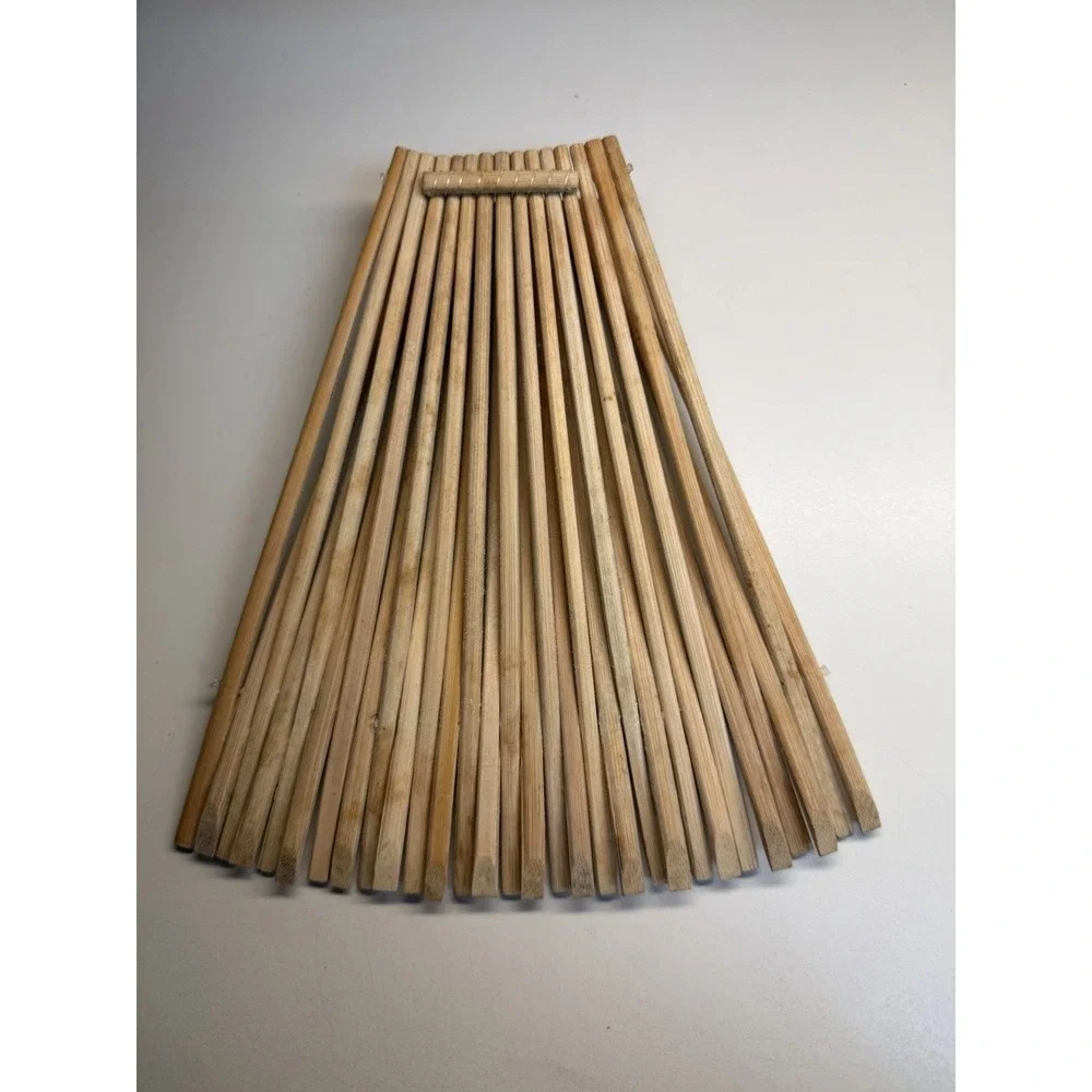 Mid Century Modern Folding Wooden Slat‎ Fruit Basket Expandable Trivet 12